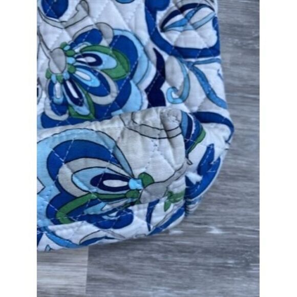 Vera Bradley White Mediterranean (2008) Tote Purse Tortoise Shell Toggle - Picture 2 of 8